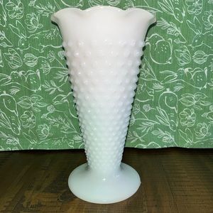 Vintage Hobnail Milk GlassVase